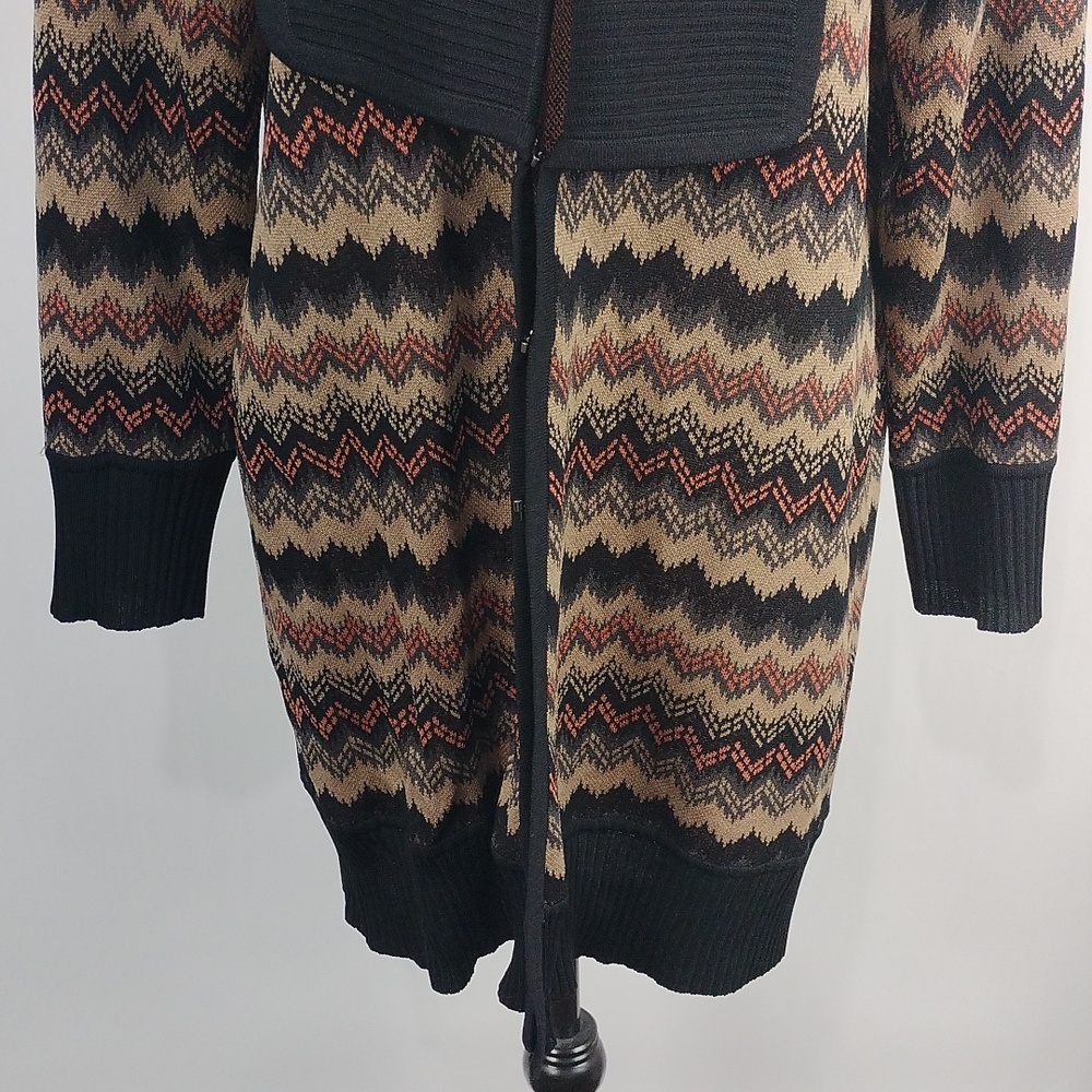 Exclusively Misook Zig Zag Patterned Long Cardigan - image 4